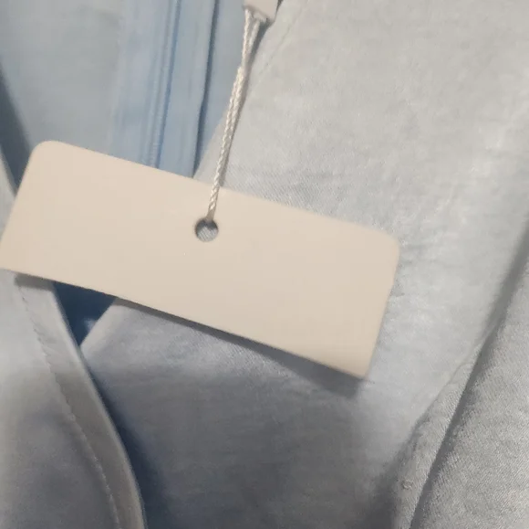 SOLD Selfie Leslie CAMI ANGEL SLEEVE FAUX WRAP DRESS STEEL BLUE - Picture 14 of 16